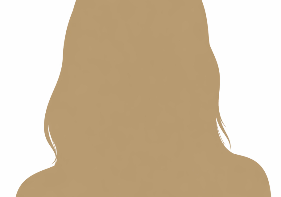 Silhouette einer Frau mit langen, gewellten Haaren.